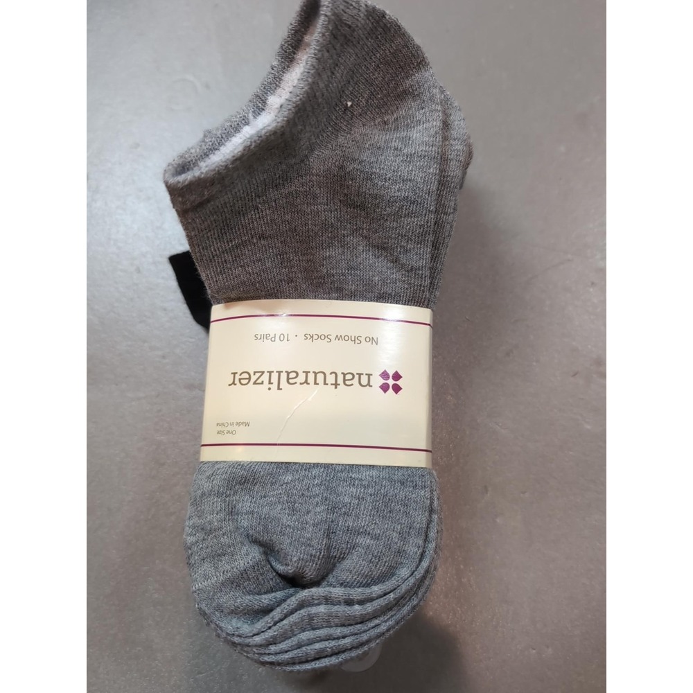 Naturalizer Womens No Show Socks 10 Pair Pack Black Heather Gray One Size New